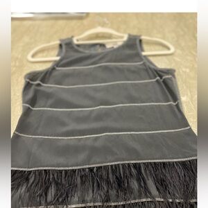 Etcetera Gray Fringe Top